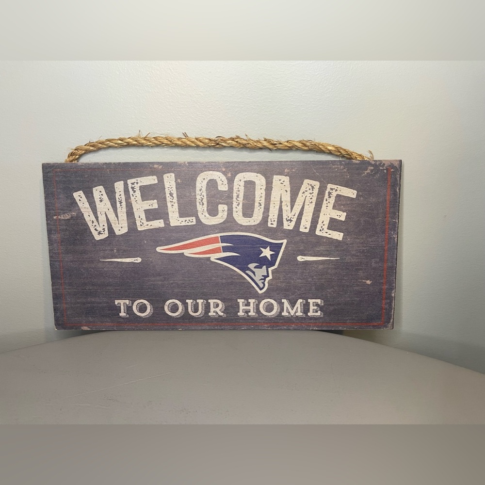 NFL Welcome To Our Home New England Patriots Wood Sign 12" x 6"